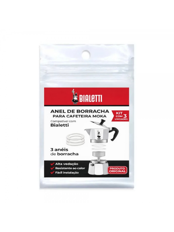 Kit 3 Borrachas de Vedação Originais Bialetti 6xic  Ø5,5 interno  Ø7,2 externo  – Importado da Itália P5 J9