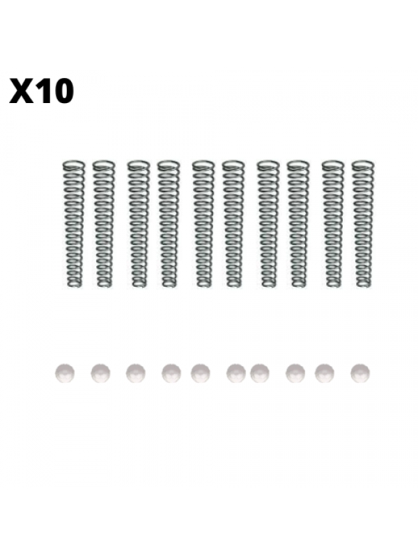 Kit 10 molas conica + 10 esferas 5mm G1 D3 (A)
