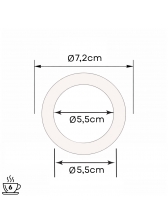 Kit 3 Borrachas de Vedação Originais Bialetti 6xic  Ø5,5 interno  Ø7,2 externo  – Importado da Itália P5 J9